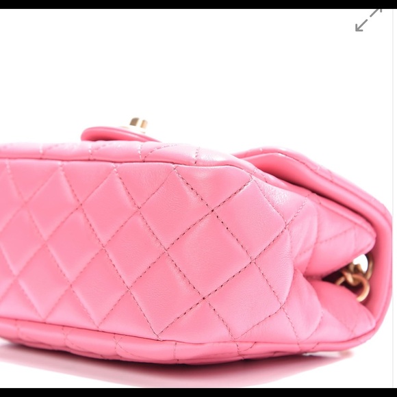 CHANEL LAMBSKIN MINI SQUARE FLAP RESIN PEARL SAMBA - Picture 5 of 5